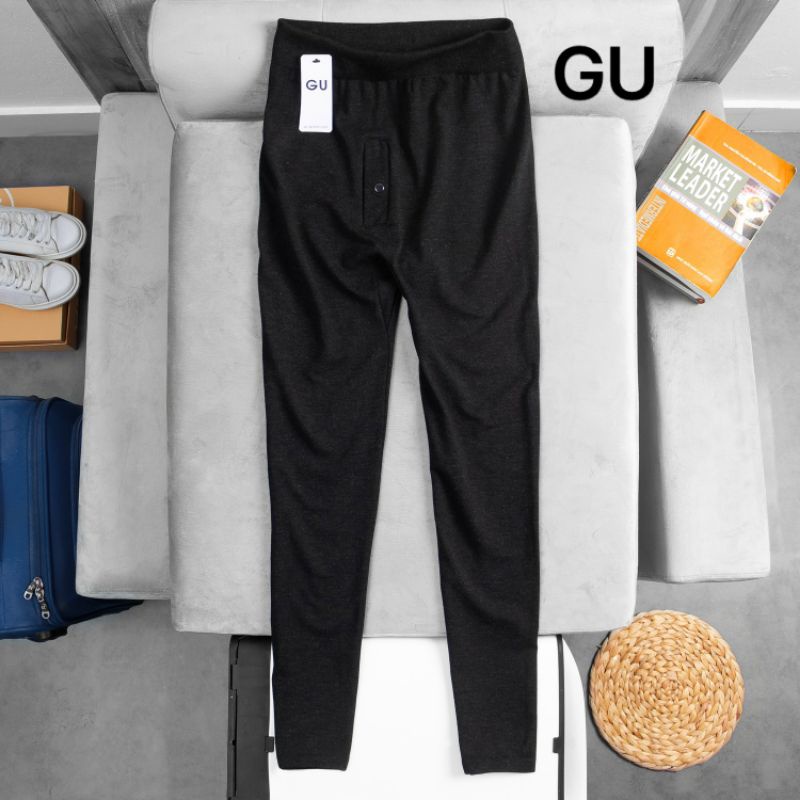 Quần Giữ Nhiệt Nam Lót Nỉ Gu Xuất Nhật Không Sổ Lông