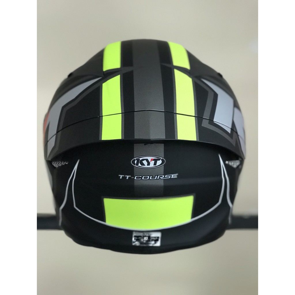 Nón bảo hiểm fullface KYT TT Course size M L XL chính hãng tem Electron black/yellow