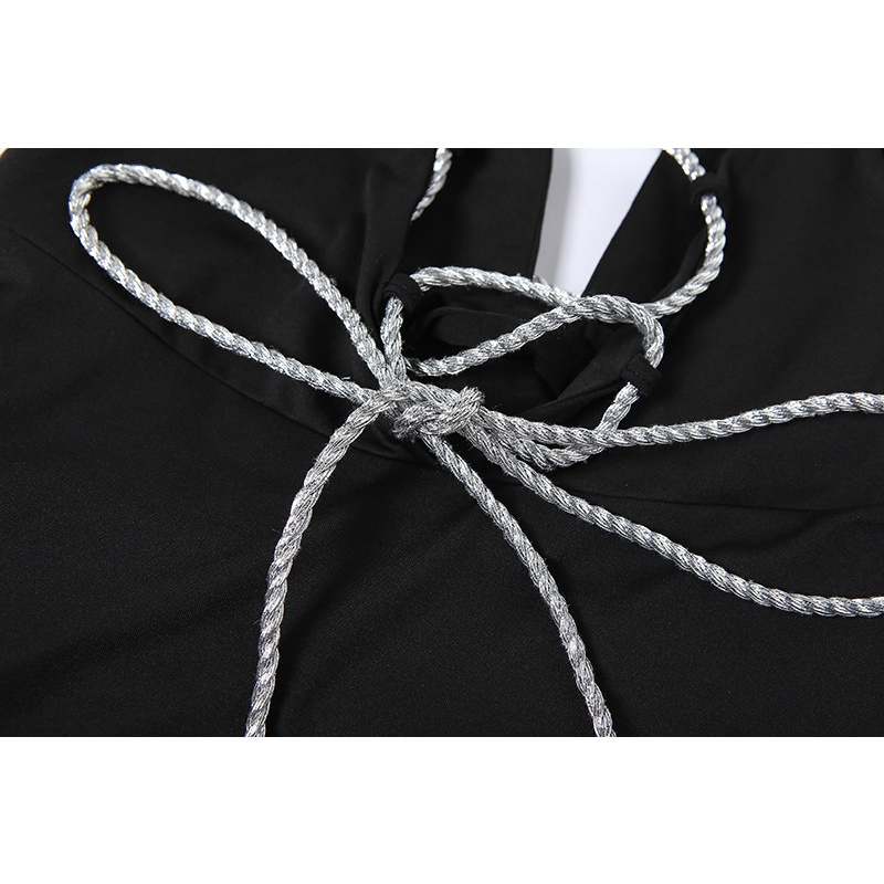 DUNEA Đầm cổ chữ V khoét sâu hở lưng gợi cảm cho nữ