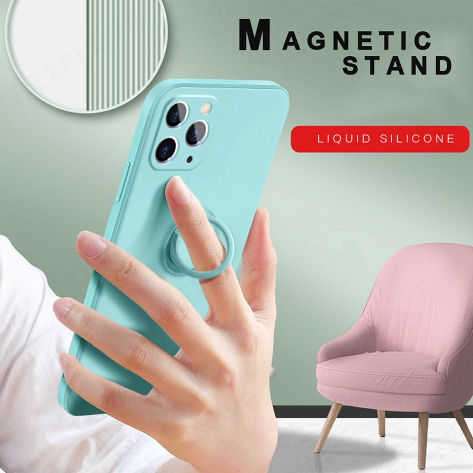 Ốp Điện Thoại Silicone Mềm Có Giá Đỡ Nam Châm Cho iPhone 14 13 12 11 Pro MAX Mini X XS MAX XR 6 6S 7 8 Plus 12Pro 13Pro