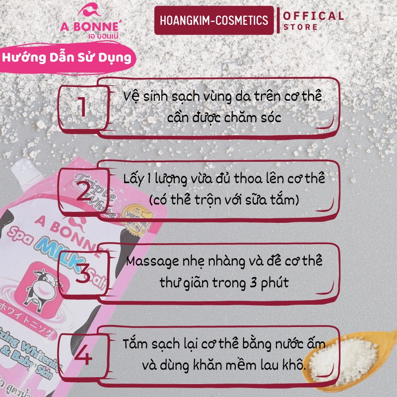 Muối Tắm Sữa Bò Tẩy Tế Bào Chết A Bonne Spa Milk Salt Thái Lan 350 g