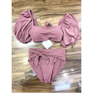Bikini hồng tay phồng công chúa