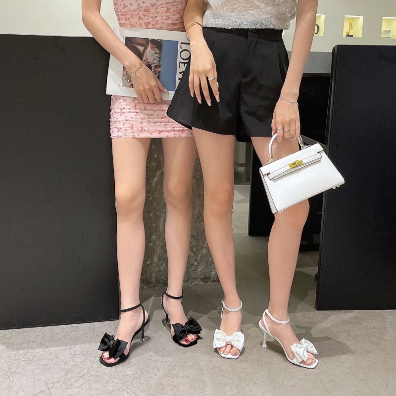 Giày Cao Gót Mũi Vuông Đính Nơ Thời Trang Mùa Hè Hàng Mới 2022