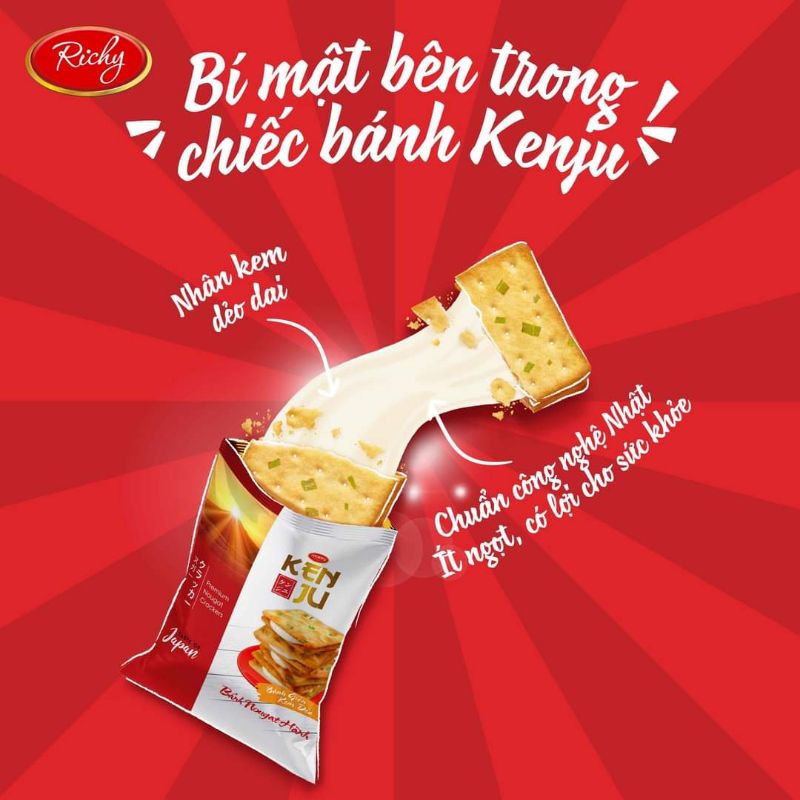 Bánh quy KenJu nhân kem dẻo 186g