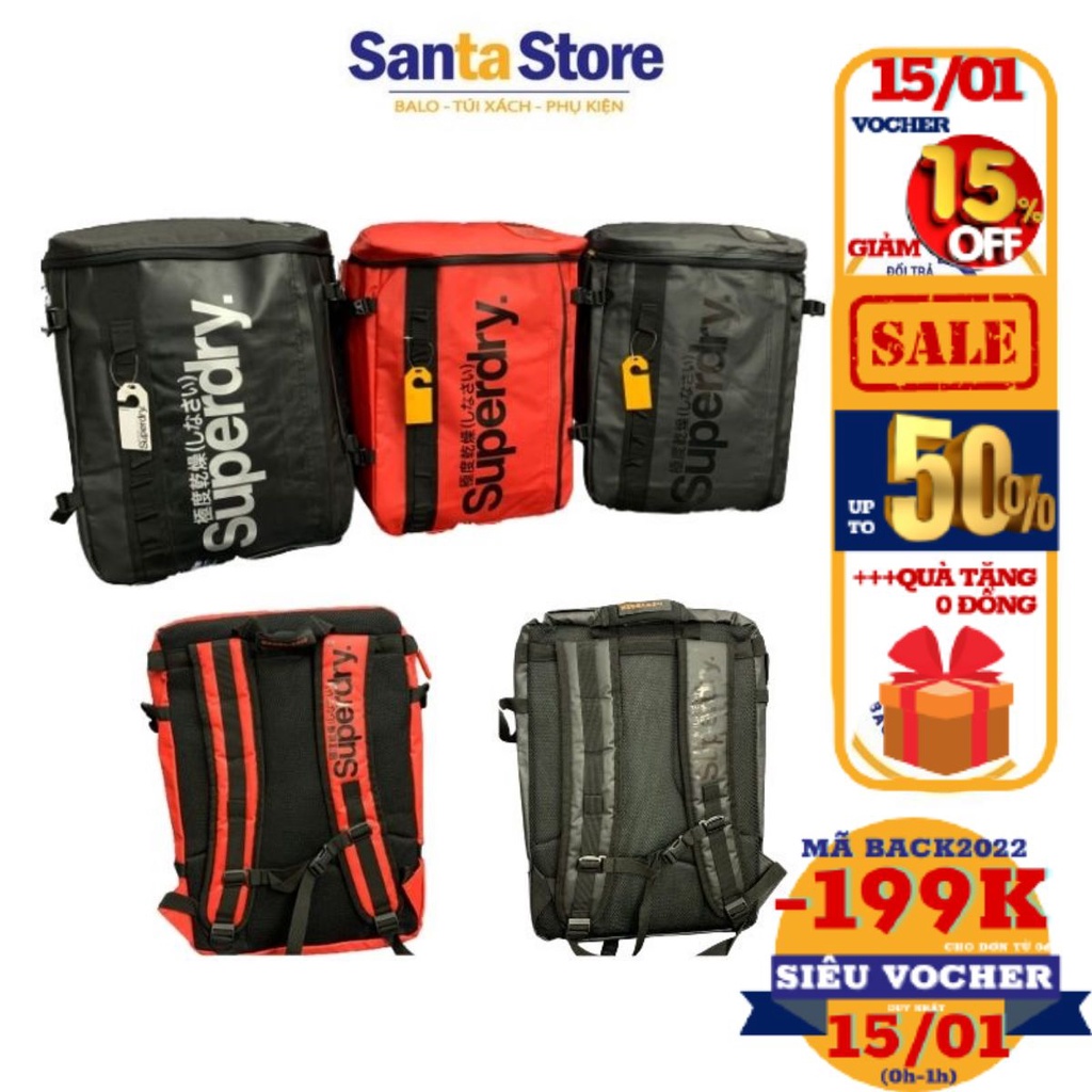 Balo chống nước Superdry Fuse Box Backpack, Ba lô đi học, đi làm, có ngăn riêng đựng laptop