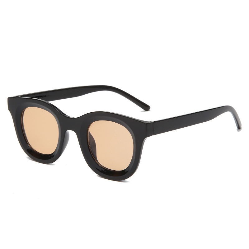 Kính Mát Gọng Oval Màu Vàng Phong Cách Hip Hop Thời Trang