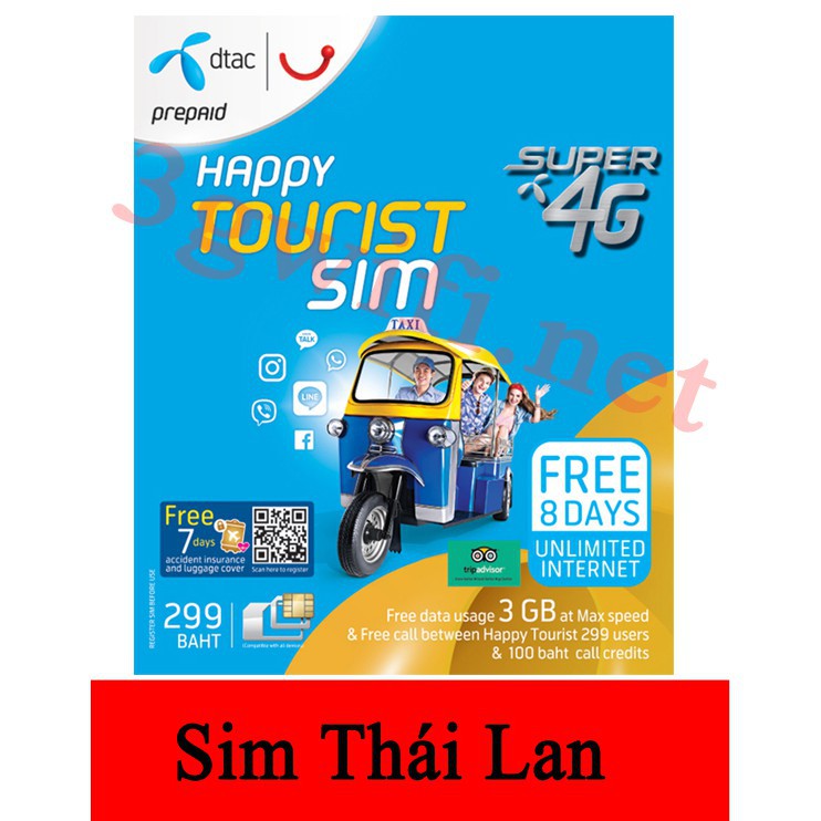 [Freeship toàn quốc từ 50k] Sim Thái Lan 3G/4G, Sim Du Lịch Thái Lan Tốc Độ Cao