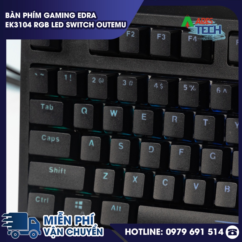 Bàn phím Gaming Edra EK3104 RGB LED Switch OUTEMU Bảo hành 24 tháng