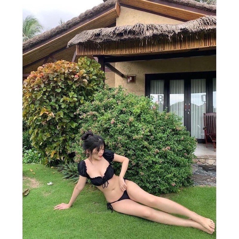 Bikini 2 Mảnh Hiền Hồ Tay Phồng Hai Màu, Đồ Bơi Đi Biển Viền Bèo Ulzzang [Ảnh Chụp Thật]  - OS062