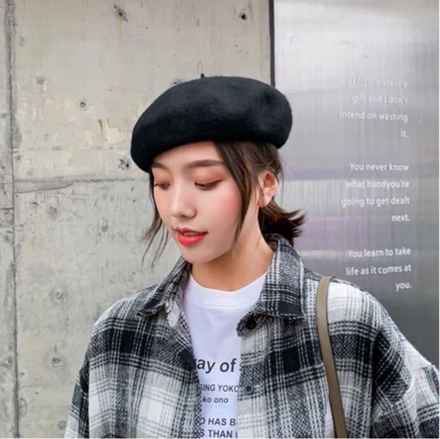 [HÀNG LOẠI 1] MŨ NỒI DẠ BERET CÓ DÂY RÚT STYLE HÀN QUỐC