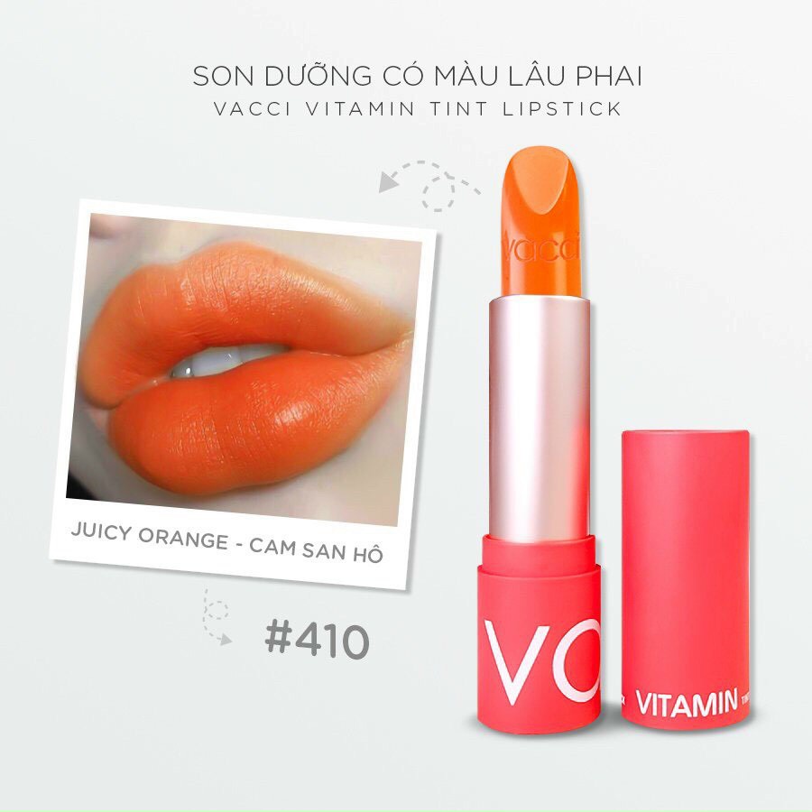 [Hàng Công ty_ Vacci_Mẫu mới] Son Vitamin cao cấp dưỡng môi lâu phai Tint Lipstick