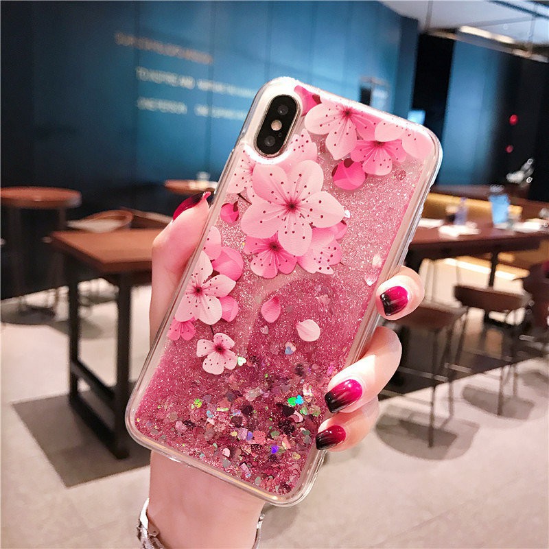 ComeBuy OPPO A3S A5S A7 Realme C1 Beautify Flower Liquid Shinning Covers TPU Couple Cases Hot Sales COD Ready Stock | BigBuy360 - bigbuy360.vn