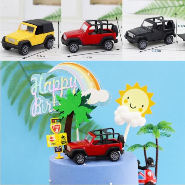 Xe jeep mui trần trang trí bánh sinh nhật