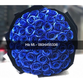 Hoa hồng sáp Hàn Quốc 50 bông xanh