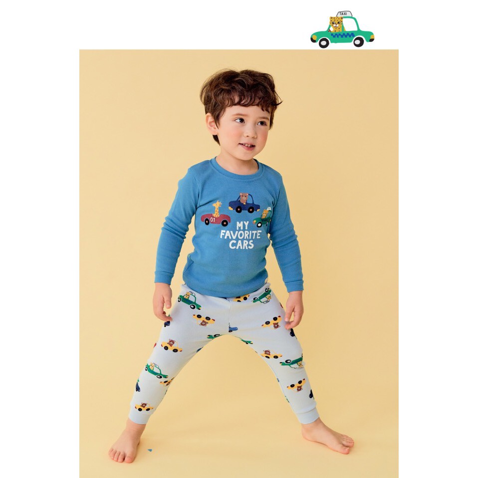 BỘ THU ĐÔNG DÀI TAY CAO CẤP TRẺ EM CỦA HÃNG TTASOM, CHẤT THUN COTTON ORGANIC,OTO XANH DƯƠNG