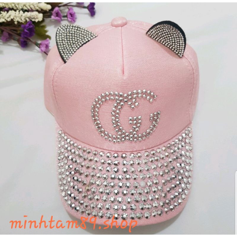 Mũ lưỡi trai đính đá bé gái