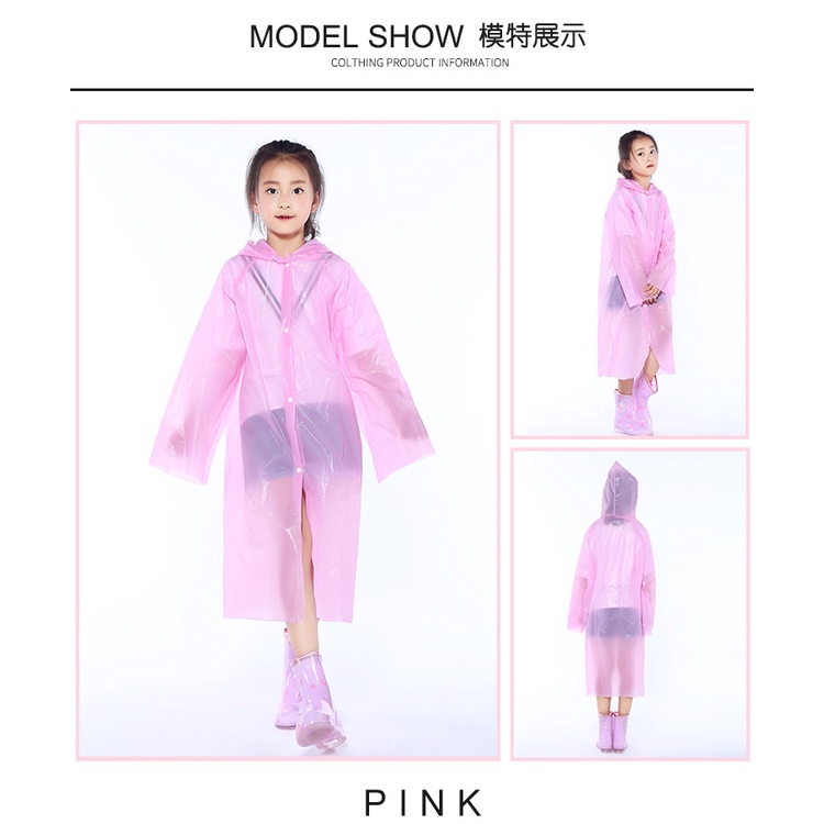 Áo mưa LEMONKID chất liệu PEVA thích hợp cho bé trai và bé gái đi du lịch ngoài trời
