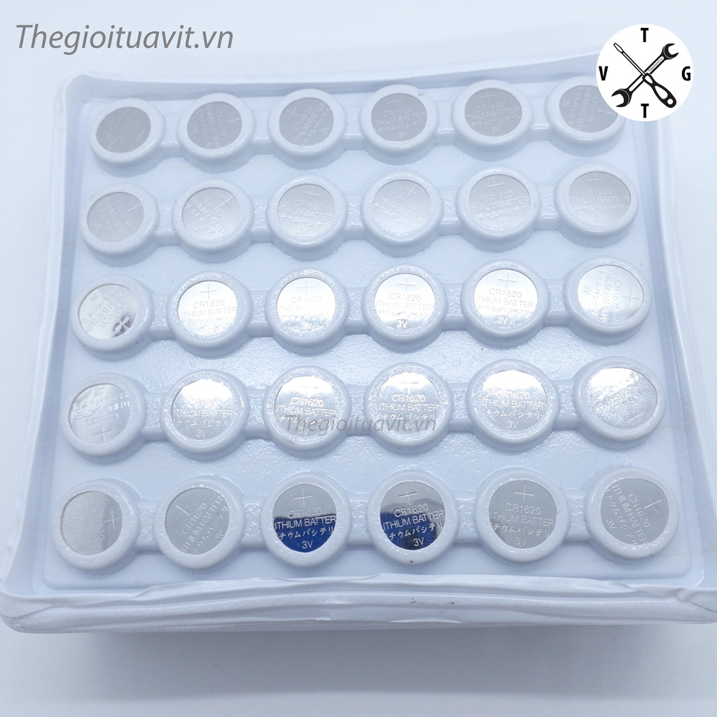 Sỉ vỉ 30 viên Pin cúc áo CR1620 3V pin nút áo hàng chuẩn bảo đảm