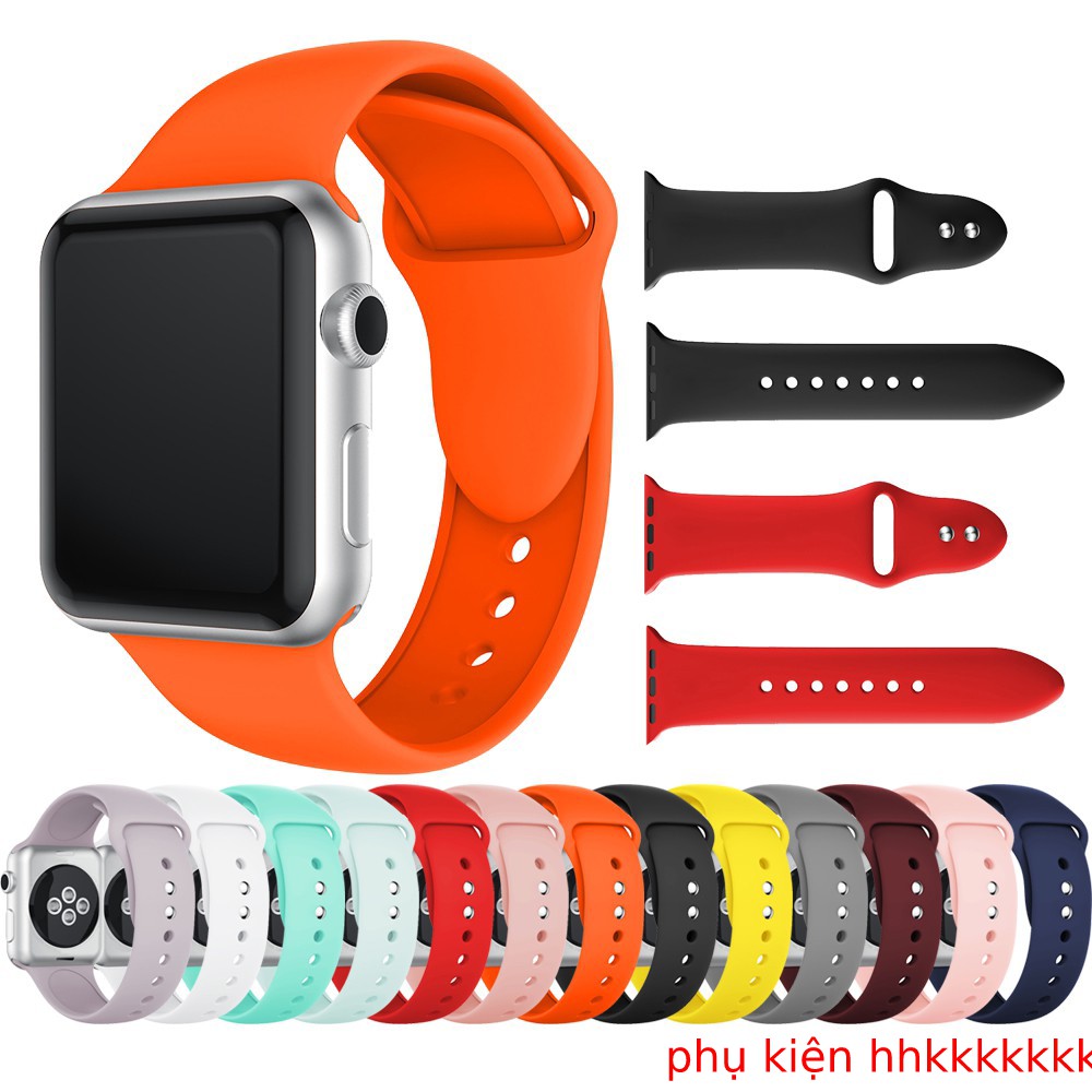 Dây apple watch silicon chống bám bẩn cho seri 12345 đầy  đủ các size 38/40/42/44 ,ảnh shop tự chụp