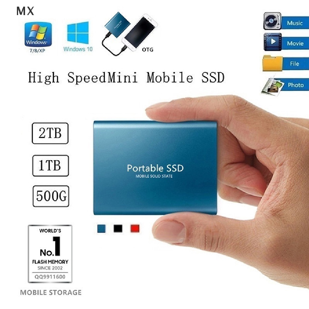 Mingxuan2 4TB/2TB/1TBGB Mobile Hard Disk Type C USB3.1 Portable SSD Solid State Drive vn