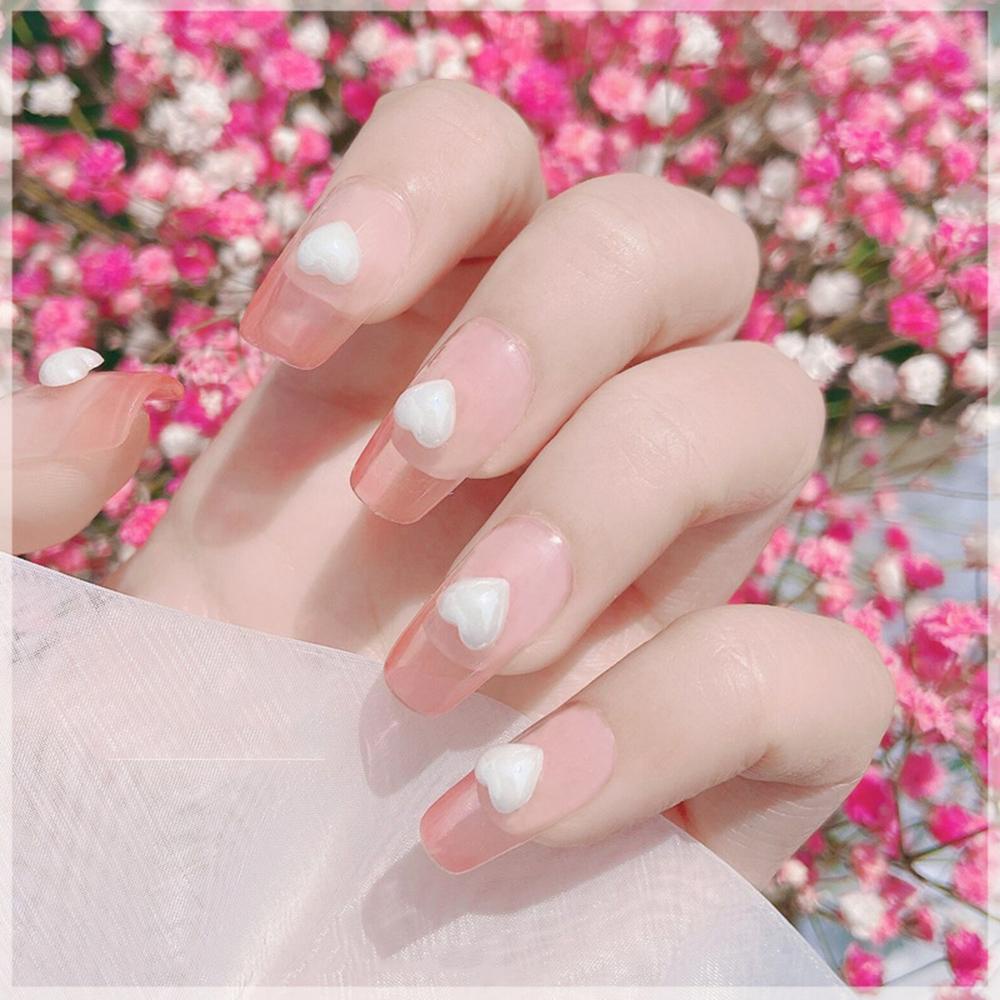 Phụ Kiện Trang Trí Móng Tay Hình Trái Tim / Quả Đào Bằng Kính 6mm|Trang Sức Hình Trái Tim