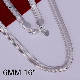 Dây chuyền mạ bạc dạng rắn 6mm