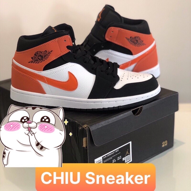 [ CHIU Sneaker ] Giày sneaker jd1 mid cam đen phiên bản cao cấp Jordan cổ cao cam đen