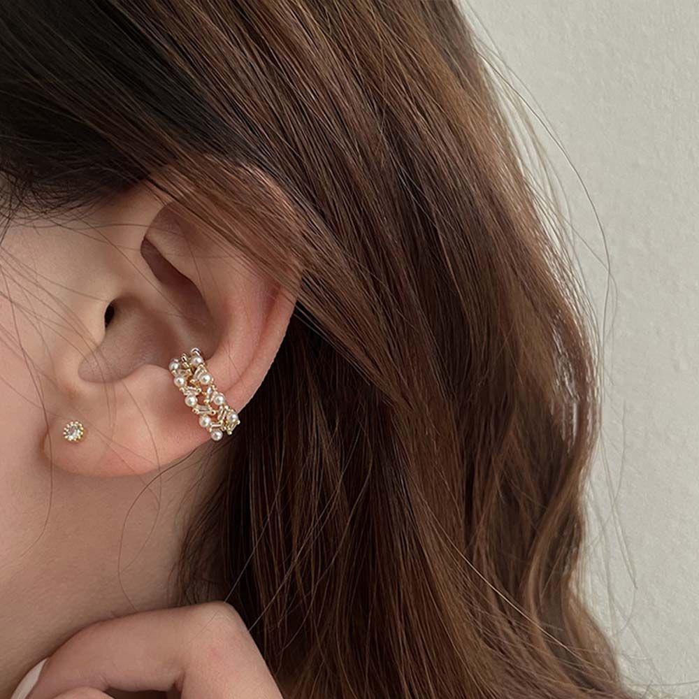 Khuyên Tai Dạng Kẹp Nhiều Lớp Thiết Kế Đơn Giản Thanh Lịch|Bông Tai Hình Tròn Thời Trang Dành Cho Nữ|Khuyên Tai Nữ Kiểu Dáng Thời Trang Thanh Lịch