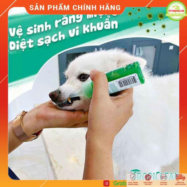 Gel đánh bay mảng bám & hôi miệng cho Chó & Mèo  59ml TropiClean Fresh Breath Clean Teeth Oral Care Gel