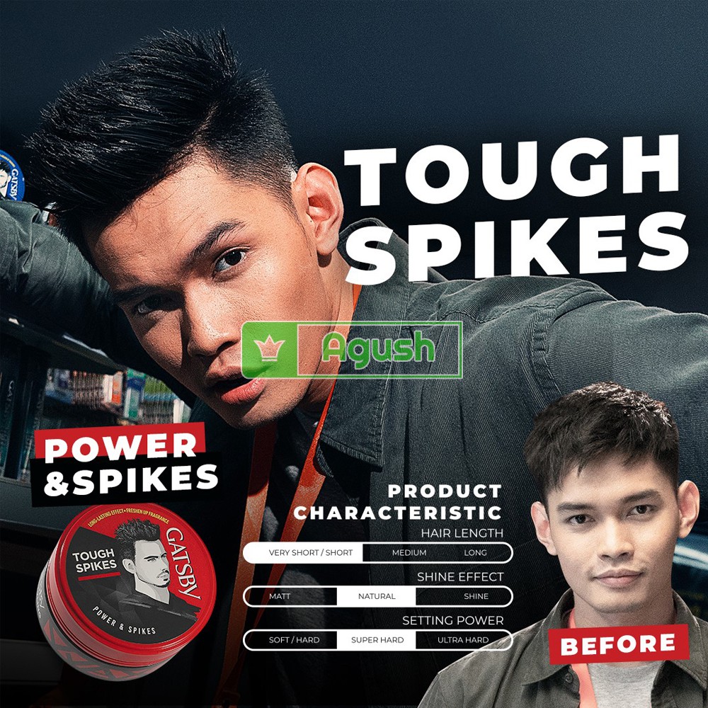 Sáp vuốt tóc nam Gatsby Styling Wax Tough Spikes đỏ 3g không bóng giữ nếp lâu sử dụng cho tóc khô - Agush shop