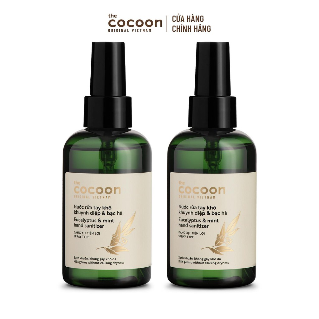 Combo 2 chai Nước rửa tay khô khuynh diệp và bạc hà Cocoon 140ml/chai | BigBuy360 - bigbuy360.vn