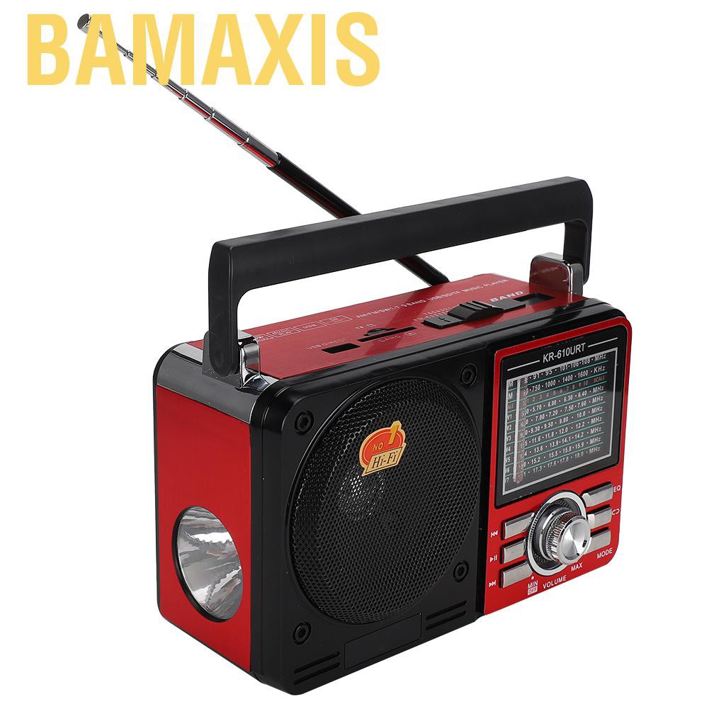Radio Bamaxis Fm Am Sw1-7 Cổng Usb / Aux / Tf Card / Mp3 Có Đèn Led