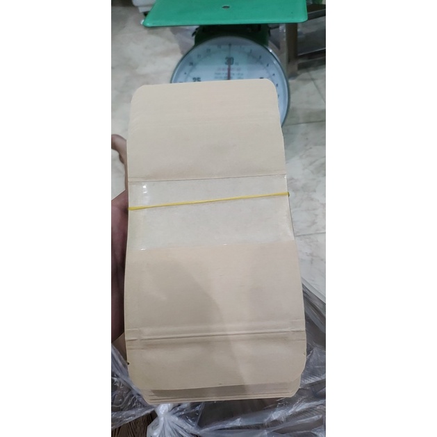 100G Túi Zip Giấy Cửa Sổ Nâu 12x19
