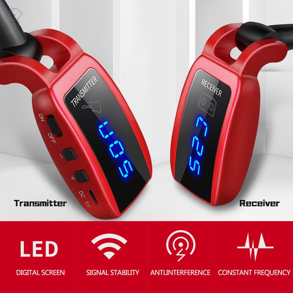 ♫Wireless Guitar System Rechargeable Guitar Transmitter Receiver Set Electric Guitar Bass Pick Up