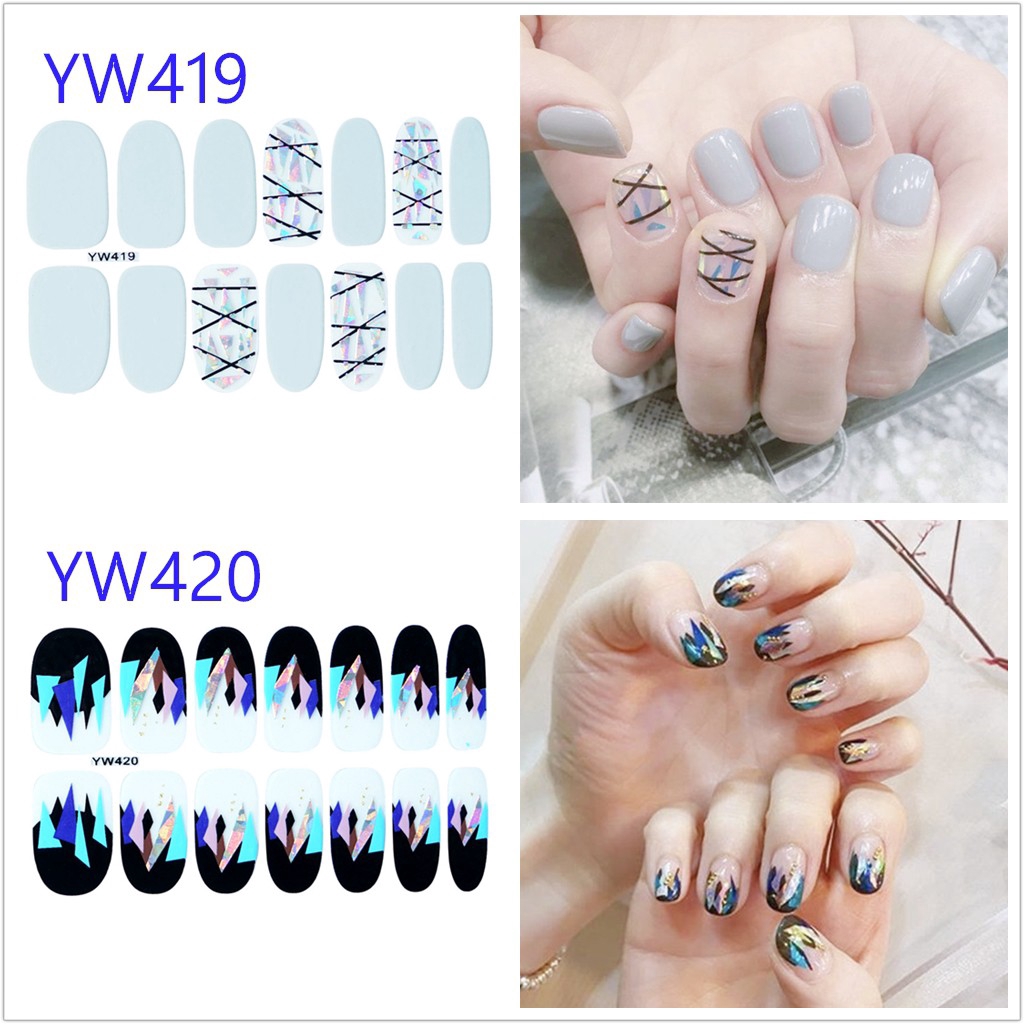 Miếng dán trang trí móng tay nghệ thuật 3D chống thấm nước YW413-428