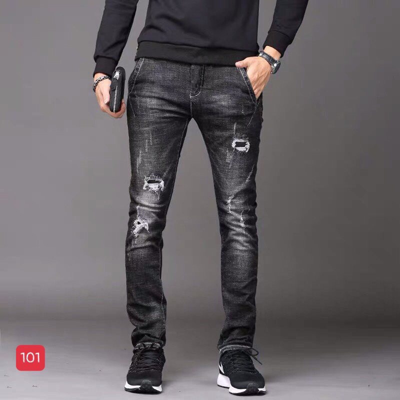 Quần jean nam đen rách cao cấp-chất bò co dãn 4 chiều-from chuẫn thời trang Lady-Hn Store88 o20