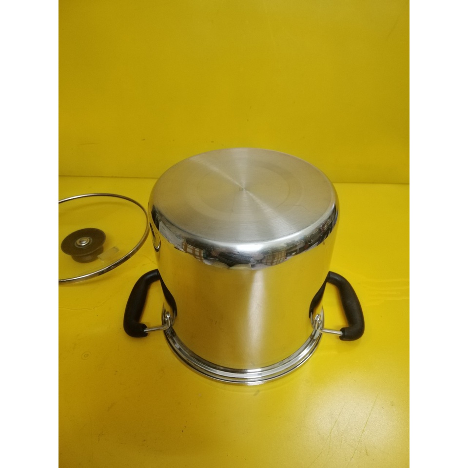 Nồi inox luộc nội địa Nhật, size 19.5cm, cao 17.5cm (mã 768KT), Không dùng từ