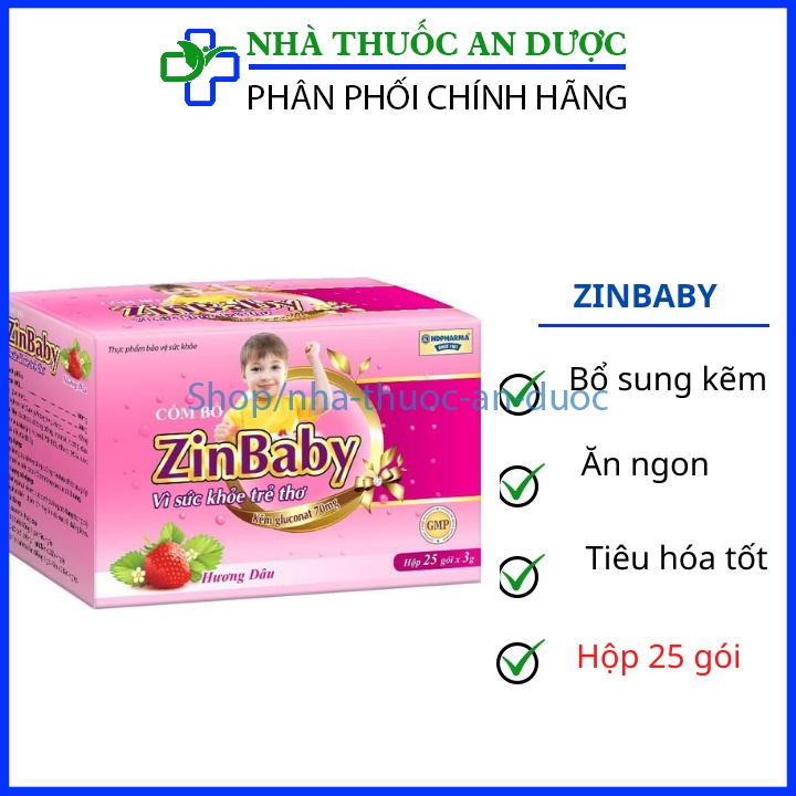 Cốm ZINBABY tăng cường sức đề kháng, hỗ trợ hệ tiêu hóa, hỗ trợ ăn ngon cho bé - Hộp 25 gói