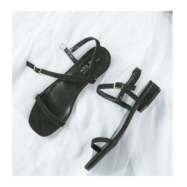 Sandal dây mảnh da lộn [ảnh thật ở cuối]