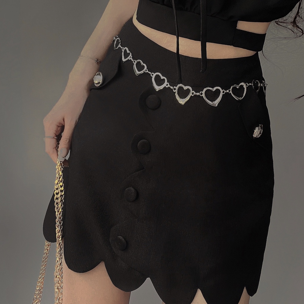 THE FANCE | Thắt lưng xích phối ngọc nhân tạo cá tính độc lạ PEARK BELT CHAIN