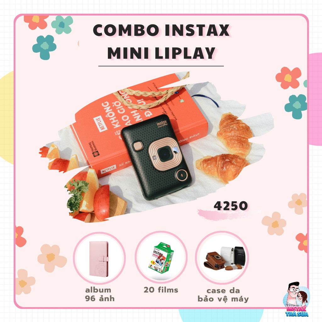 COMBO MÁY ẢNH LẤY NGAY INSTAX MINI LIPLAY + 20 FILM + CASE DA + ALBUM - HÀNG CHÍNH HÃNG