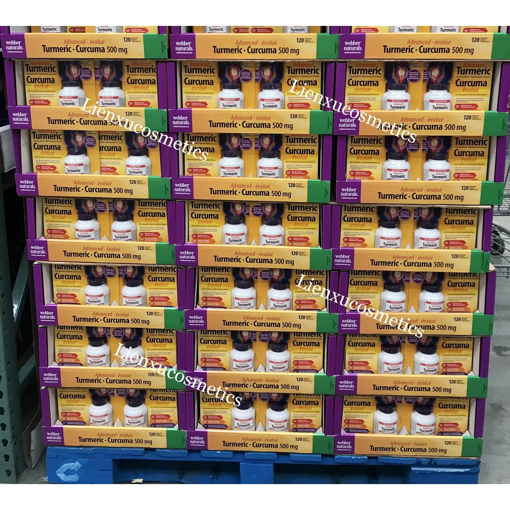 Viên uống giảm đau, sưng khớp Advanced Turmeric Webber Naturals 500mg, 120 viên/hộp. HSD 2024;2025