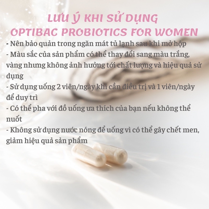 Men vi sinh dành cho phụ nữ OptiBac Probiotics For Women ngăn ngừa viêm nhiễm vùng kín (30 viên/90 viên)