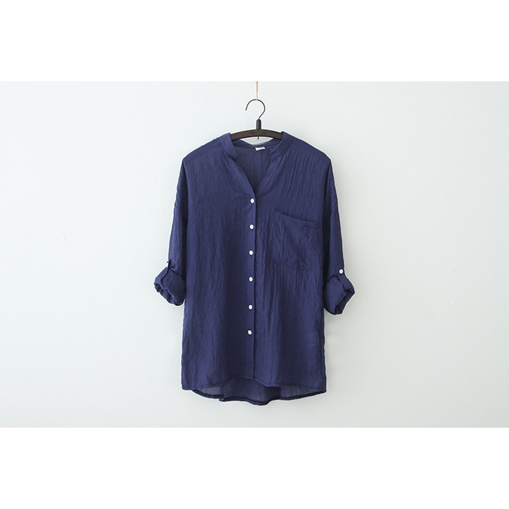 [Ảnh thật] Áo sơ mi form rộng chất linen mỏng nhẹ