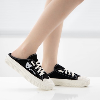 Giày MWC 0585 - Giày Sục Thể Thao Nữ, Sneaker Vải Đế Bằng Thêu Hình Cute Xinh Xắn
