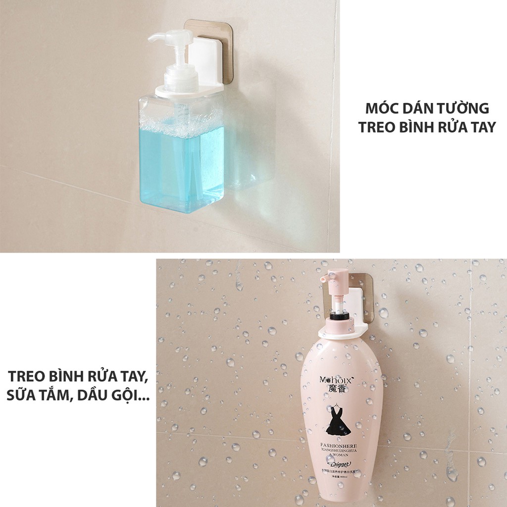 Móc dán tường treo bình rửa tay, sữa tắm, dầu gội có vòi - buyone - BOPK150