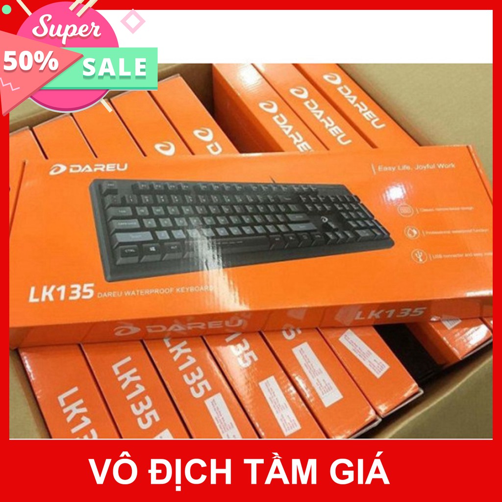 Bàn phím Dareu LK135 - Màu đen - Chống nước tuyệt đối - Chính hãng BH 24 tháng