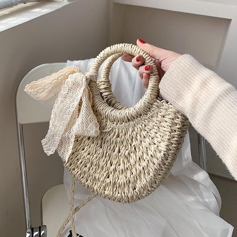 Túi Đeo Vai Bằng Vải Sợi Rơm Thời Trang Sành Điệu Cho Nữ