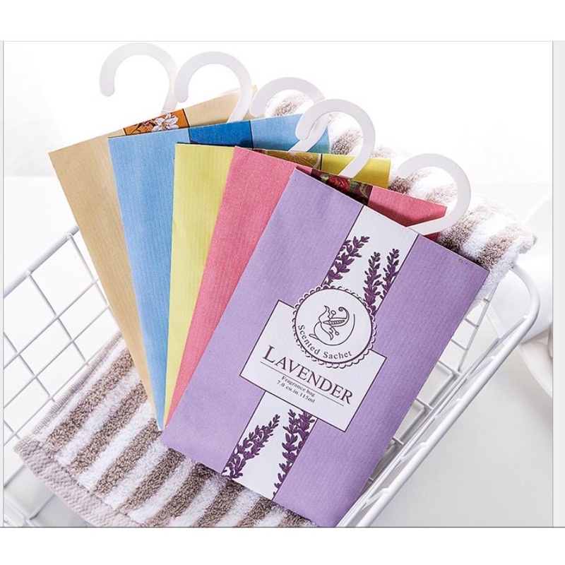 Túi Thơm Nhiều Mùi Để Tủ Quần Áo, Giày Dép, Nhà Tắm Kèm Móc Treo Để Thơm Phòng Tránh Mùi Khó Chịu