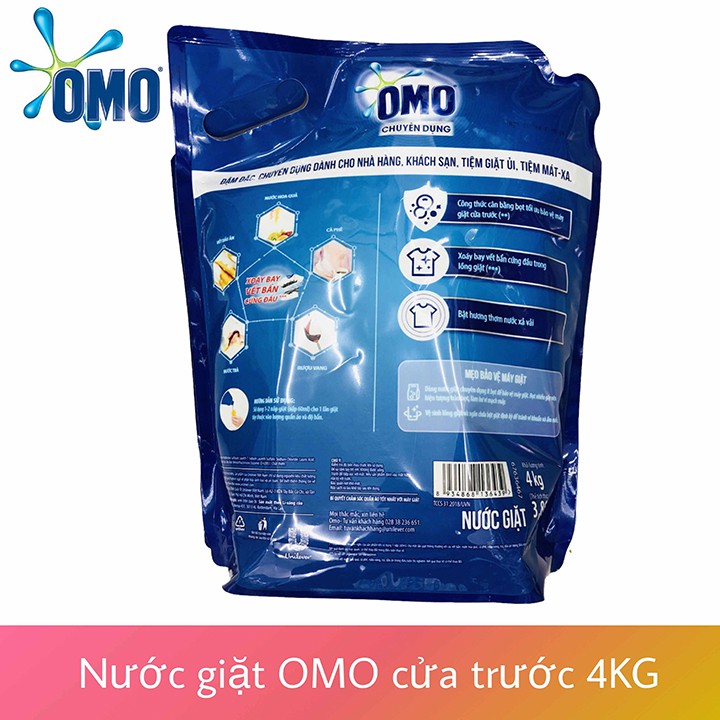 Nước giặt omo matic chuyên dụng cửa trước 4kg